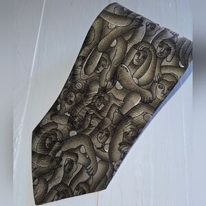 Nik-Nik Artistic Green Patterned Silk Tie